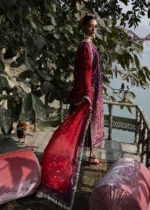 Hussain Rehar Unstitched Lawn Eid Edit-Nihdi purple embroidered 3 piece luxury lawn suit with chiffon dupatta Kalabagh Eid Edit 2026 UK, side post