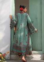 Hussain Rehar Unstitched Lawn Eid Edit-Verdant aqua green 3 piece embroidered luxury lawn suit with chiffon dupatta Kalabagh Eid Edit 2026 UK, back