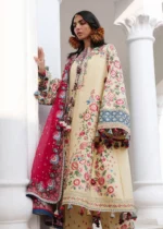 Hussain Rehar Unstitched Lawn Eid Edit-Zubdah embroidered 3 piece Pakistani designer lawn suit UK, side post