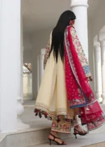 Hussain Rehar Unstitched Lawn Eid Edit-Zubdah embroidered 3 piece Pakistani designer lawn suit UK, back side