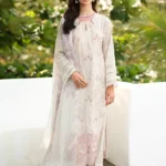 Iznik Embroidered Printed Lawn - SS 01 Pearl White 3-Piece Lawn Suit