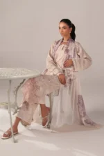 Iznik Embroidered Printed Lawn - SS 01 Pearl White 3-Piece Lawn Suit, front look
