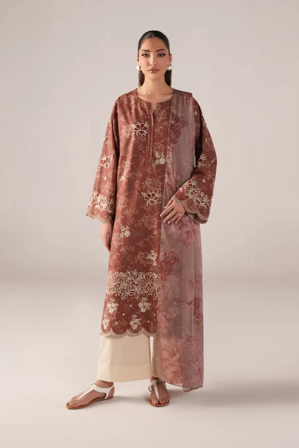 Iznik Embroidered Printed Lawn - SS 02 Rust 3-Piece Lawn Suit