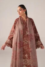 Iznik Embroidered Printed Lawn - SS 02 Rust 3-Piece Lawn Suit, shirt outlook