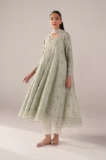Iznik Embroidered Printed Lawn - SS 03 Mint Green 3-Piece Lawn Suit, side look