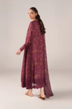 Iznik Embroidered Printed Lawn - SS 04 Deep Fuchsia 3-Piece Lawn Suit, back side