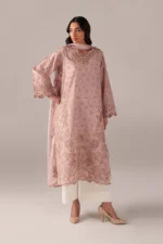 Iznik Embroidered Printed Lawn - SS 05 Tea Pink 3-Piece Unstitched Lawn Suit, front