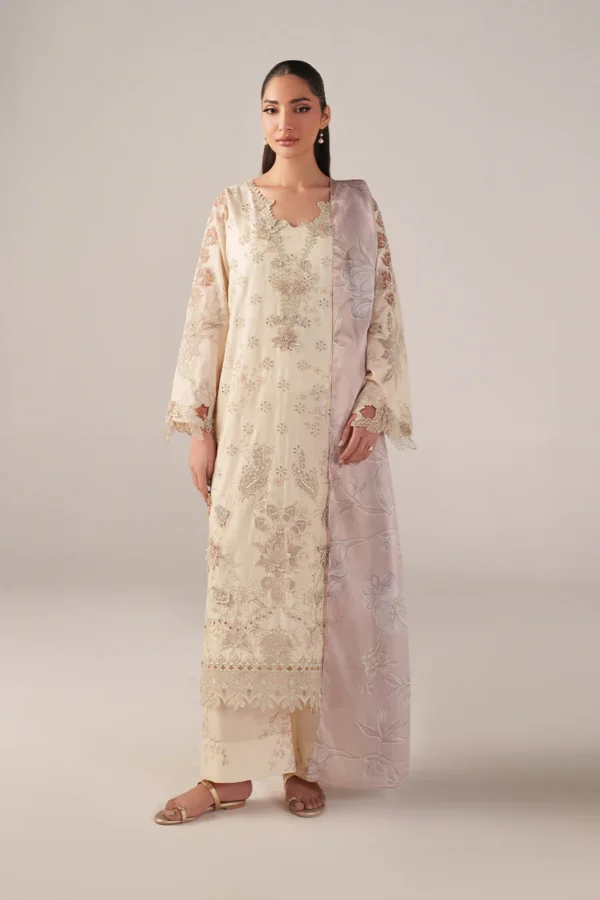 Pakistani Brand Iznik Embroidered Printed Lawn - SS 06 Off-White 3-Piece Lawn Suit