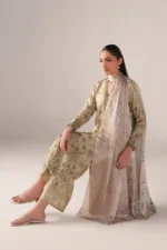 Iznik Embroidered Printed Lawn - SS 07 Pistachio Green 3-Piece Lawn Suit, side look