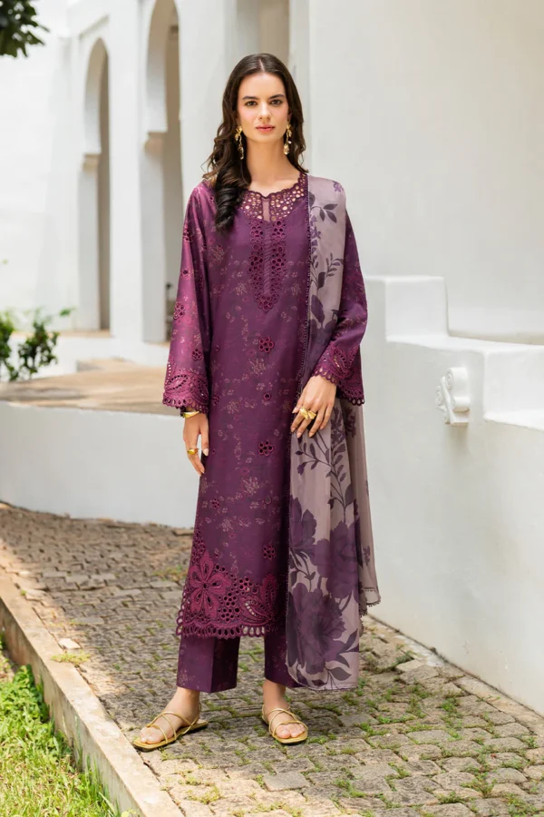 Iznik Embroidered Printed Lawn - SS 08 Purple Plum 3-Piece Lawn Suit