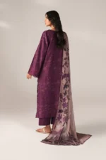 Iznik Embroidered Printed Lawn - SS 08 Purple Plum 3-Piece Lawn Suit, back side