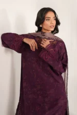 Iznik Embroidered Printed Lawn - SS 08 Purple Plum 3-Piece Lawn Suit, shirt closeup