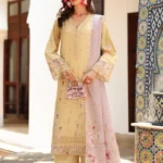 Iznik Embroidered Printed Lawn - SS 11 Butter Yellow 3-Piece Lawn Suit