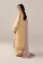 Iznik Embroidered Printed Lawn - SS 11 Butter Yellow 3-Piece Lawn Suit, back side look