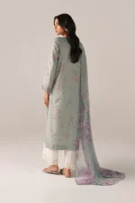 Iznik Embroidered Printed Lawn - SS 12 Dusty Ice Blue 3-Piece Lawn Suit, back side