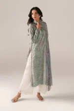 Iznik Embroidered Printed Lawn - SS 12 Dusty Ice Blue 3-Piece Lawn Suit, front look
