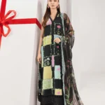 Maria B M Basics Spring Summer Unstitched Lawn-10b Black 3-piece embroidered & printed lawn suit UK