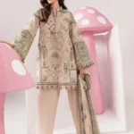 Maria B M Basics Spring Summer Unstitched Lawn-11a Coffee 3-piece embroidered & printed lawn suit UK