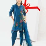 Maria B M Basics Spring Summer Unstitched Lawn-12a Navy Blue 3-piece embroidered & printed lawn suit UK