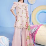 Maria B M Basics Spring Summer Unstitched Lawn-15a Pink 3-piece embroidered & printed lawn suit UK