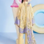 Maria B M Basics Spring Summer Unstitched Lawn-1a Butter Yellow 3-piece embroidered & printed lawn suit UK