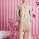 Maria B M Basics Spring Summer Unstitched Lawn-7a Off White 3-piece embroidered & printed lawn suit UK