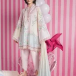 Maria B M Basics Spring Summer Unstitched Lawn-7b Baby Pink 3-piece embroidered & printed lawn suit UK