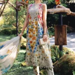 M.Prints Spring Summer Unstitched Lawn ’26-10A yellow multi embroidered lawn suit with chiffon dupatta