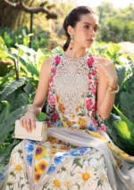 M.Prints Spring Summer Unstitched Lawn ’26-10A yellow multi embroidered lawn suit with chiffon dupatta