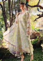 M.Prints Spring Summer Unstitched Lawn ’26-1B mint green embroidered printed lawn suit