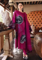 Maria B M.Prints Spring Summer Lawn ’26-13B pink unstitched embroidered printed lawn shirt with dyed cambric trouser and printed chiffon dupatta