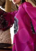 Maria B M.Prints Spring Summer Lawn ’26-13B pink unstitched embroidered printed lawn shirt with dyed cambric trouser and printed chiffon dupatta, side look