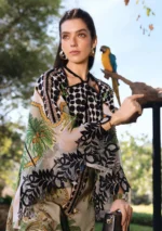 Maria B M.Prints unstitched embroidered Lawn 26-5A, dupatta print closeup