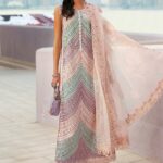 Maria B Unstitched Luxury Embroidered Lawn-12b lilac 3 piece lawn suit with organza dupatta UK