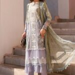 Maria B Unstitched Luxury Lawn-6b Maria B Unstitched Luxury Lawn-6b – Pistachio Green & Lilac Eid ’26 3-piece suit with 3D floral embroidery and net dupatta UK