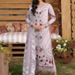 Sardinia - Tales of Petals - Luxury Lawn Suit - Lavender Haze - 3 Piece Unstitched Suit with Chikankari Embroidery & Net Dupatta | Zee Collections