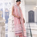 Sobia Nazir Unstitched Lawn Eid Edition-11a printed embroidered lawn front, back & sleeves with cotton trouser UK
