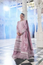 Sobia Nazir Unstitched Lawn Eid Edition-11b printed embroidered lawn front, back & sleeves with cotton trouser UK
