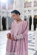 Sobia Nazir Unstitched Lawn Eid Edition-11b printed embroidered lawn front, back & sleeves with cotton trouser UK