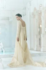 Sobia Nazir Unstitched Lawn Eid Edition-1a embroidered lawn suit with net dupatta for Eid in UK, back look