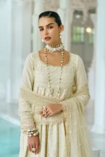 Sobia Nazir Unstitched Lawn Eid Edition-1a embroidered lawn suit with net dupatta for Eid in UK, shirt closeup