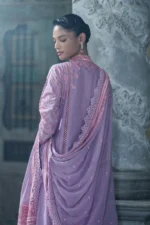 Sobia Nazir Unstitched Lawn Eid Edition-2a embroidered lawn suit with mirror work & chiffon dupatta UK, back close up