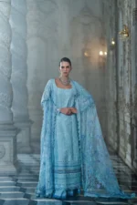 Sobia Nazir Unstitched Lawn Eid Edition-4a embroidered lawn suit with net dupatta & cotton trouser UK