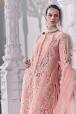 Sobia Nazir Unstitched Lawn Eid Edition-5b laser-embroidered lawn suit with net dupatta & cotton trouser UK, shirt closeup