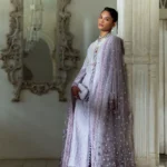 Sobia Nazir Unstitched Lawn Eid Edition-7a bead embroidered lawn suit with net dupatta UK