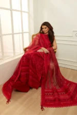 Sobia Nazir Unstitched Lawn Eid Edition-9b embroidered lawn suit with cotton trouser & printed dupatta UK, close look