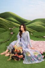 MBasics 3 Pc Unstitched Embroidered Lawn Suit-MB-26-11B purple Maria B lawn suit 2026 chiffon dupatta embroidered neck patch Pakistani summer dress UK