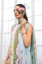 MBasics 3 Pc Unstitched Embroidered Lawn Suit-MB-26-5A Maria B M/Basics Eid II Spring Summer 2026 ice blue lawn suit UK Zee Collections, side look