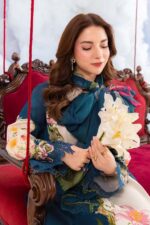 MBasics 3 Pc Unstitched Embroidered Lawn Suit-MB-26-5B Maria B M/Basics Eid II Spring Summer 2026 navy blue lawn suit UK Zee Collections