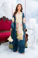 MBasics 3 Pc Unstitched Embroidered Lawn Suit-MB-26-5B Maria B M/Basics Eid II Spring Summer 2026 navy blue lawn suit UK Zee Collections, salwar, kameez and dupatta